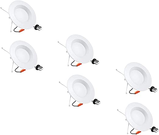 Photo 1 of 5/6 inch LED Can Lights, 6 Pack LED Recessed Lights, Dimmable Retrofit LED Recessed Lighting Fixture, LED Downlight, 15W, 5000K Daylight White, Energy Star & ETL