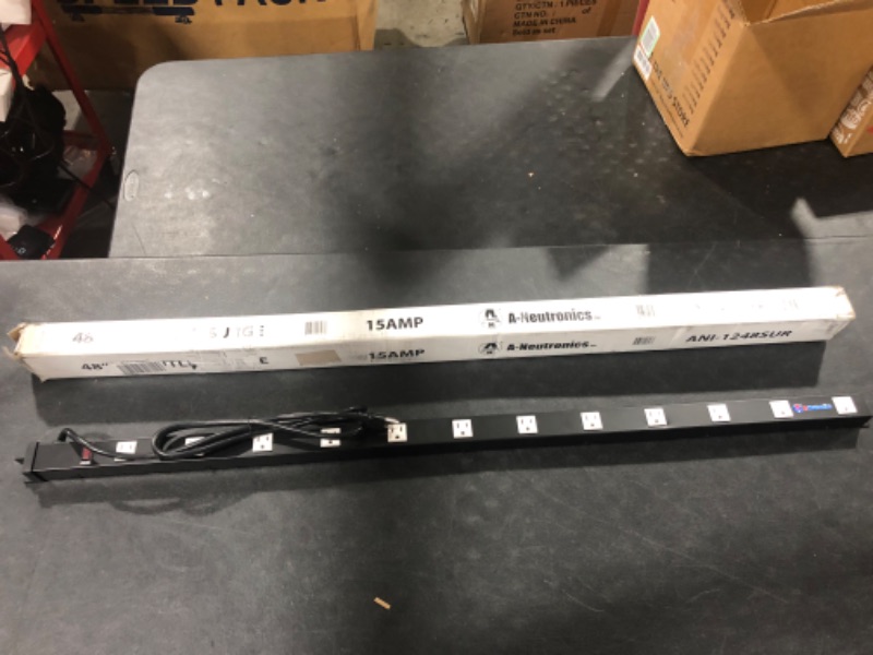 Photo 1 of 12 Outlet Heavy Duty Power Strip with 6 Ft Power Cord, Straight Plug, Surge Protected, for use in Commercial, Home, Industrial and School, 15A 125V 1875W ETL Certification, Black