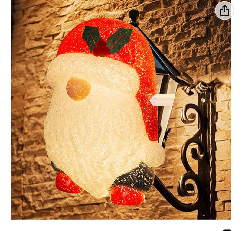 Photo 1 of 1PCS Christmas Santa Claus Gnome Porch Light Cover Ornament for Indoor and Outdoor Standard Lampshade Lighting Decoration Christmas Party Outdoor Festive Events Gift