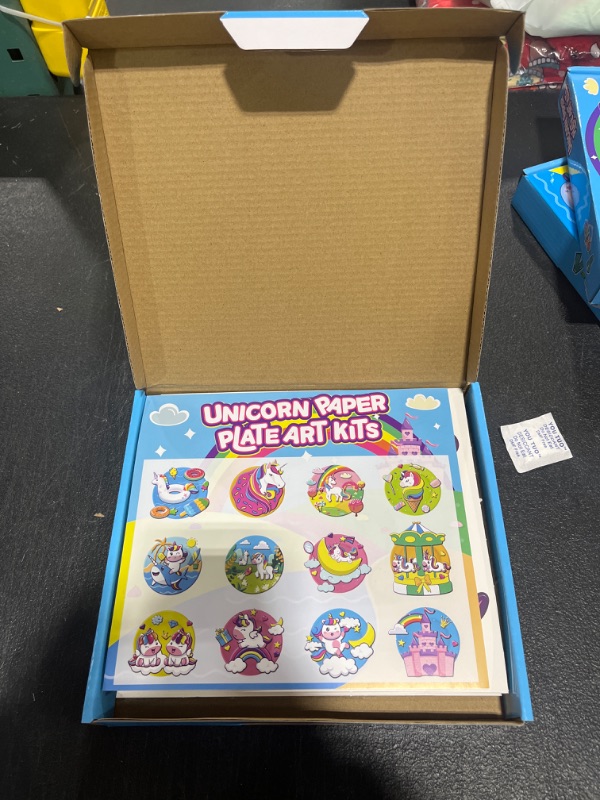 Photo 1 of V-Opitos Arts and Crafts Kits for Kids, 12 Pack Unicorn Paper Plate Crafts for Toddlers Age of 2, 3, 4, 5 Years Old, Fun Preschool Classroom Activity Project for Boys & Girls 