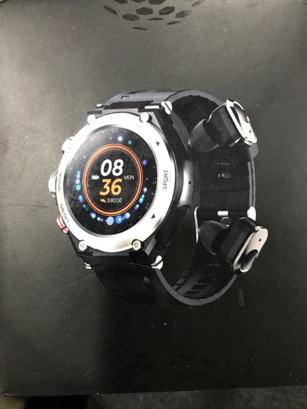 Photo 1 of GUIQU Smart Watch with 6D Stereo Bluetooth Earbuds, 1.3 in Touch HD Screen, IP67 Waterproof Pedometer, Call Receive, 15 Days Battery Life, GPS Sports Watch for Android Phones and iPhone Compatible
