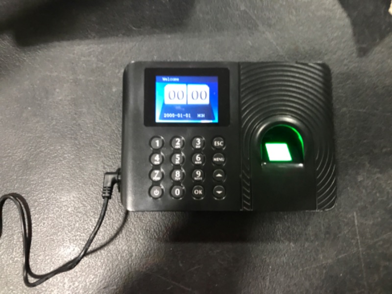 Photo 2 of Sanpyl Biometric Fingerprint Attendance Machine Time Attendance Clock Employee Checking in Recorder Password/Fingerprint Access Control (US Plug)