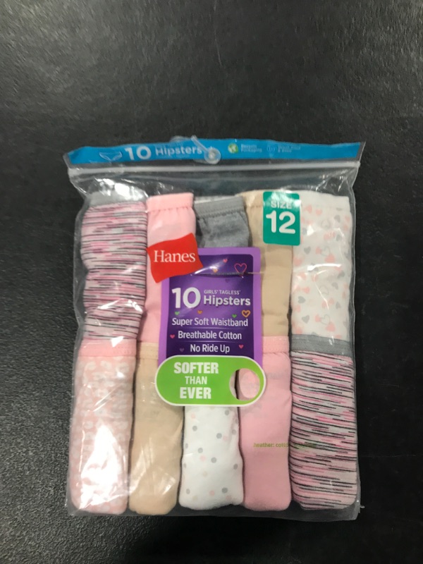Photo 1 of Hanes Girls' Neutral Hipsters 10-Pack Assorted/ 12
