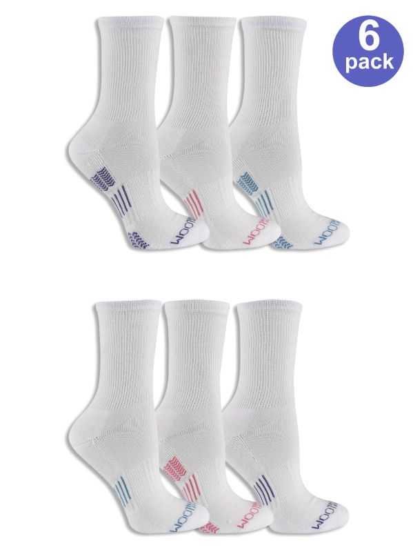 Photo 1 of Fruit of the Loom Women's Active Crew Socks (6 Pair Pack) - White One
