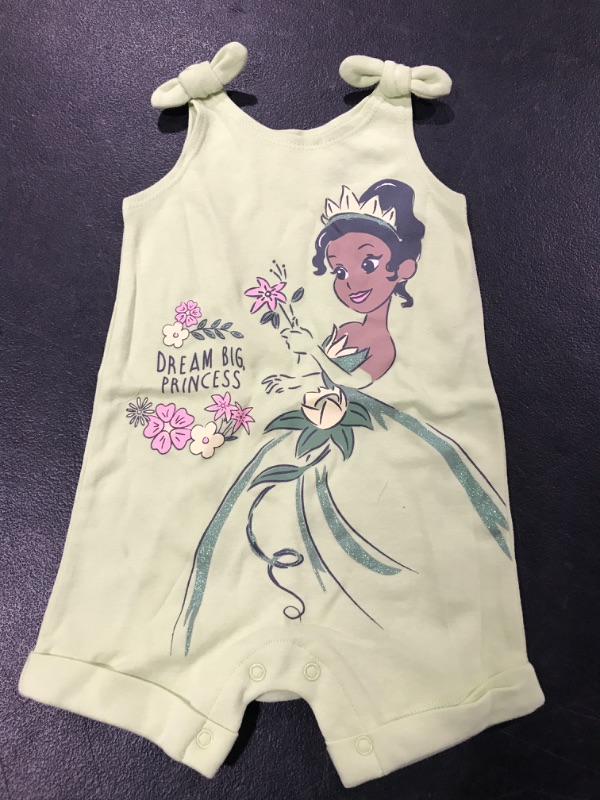 Photo 2 of Disney Princess Rapunzel Ariel Belle Jasmine Aurora Baby Girls Snap Romper and Headband Newborn 12 Months Tiana