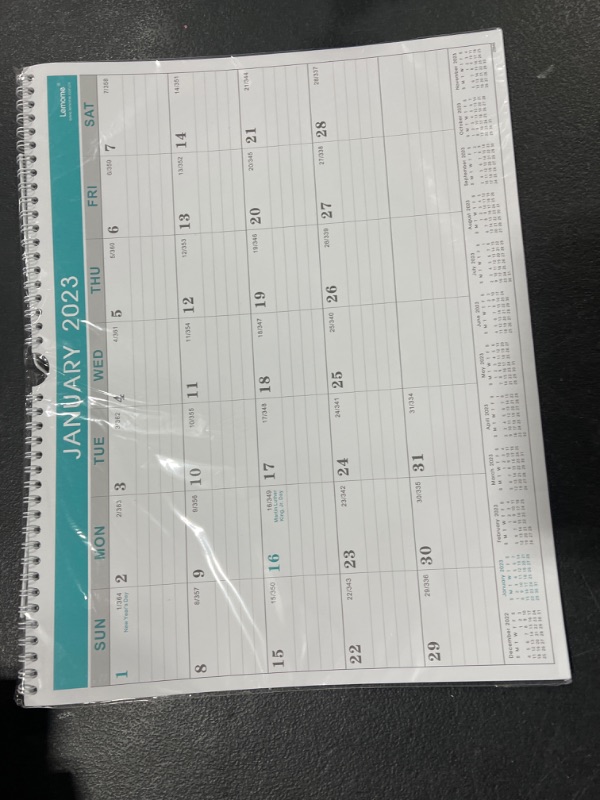 Photo 2 of Calendar 2023 - 12 Monthly Wall Calendar 2023 from January 2023 to December 2023, 2023 Calendar with Julian Date, 14.75 x 11.5 Inches, Thick Paper for Organizing