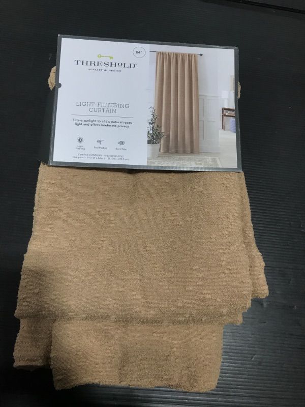 Photo 2 of 1pc Light Filtering Textural Boucle Window Curtain Panel - Threshold™
54IN W X 84IN L 
