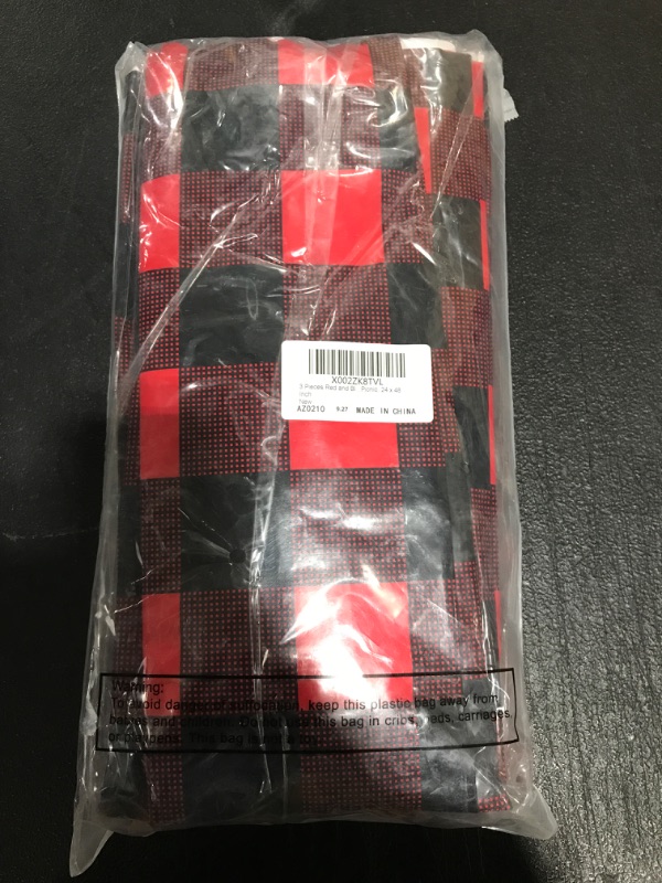 Photo 1 of 3PCS RED & BLACK PICNIC CLOTH 24X48