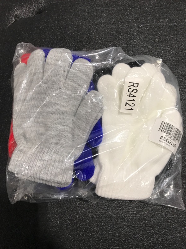 Photo 1 of 6 PACK SOFT KNIT GLOVES FOR YOUTH GIRLS. ONE SIZE. 