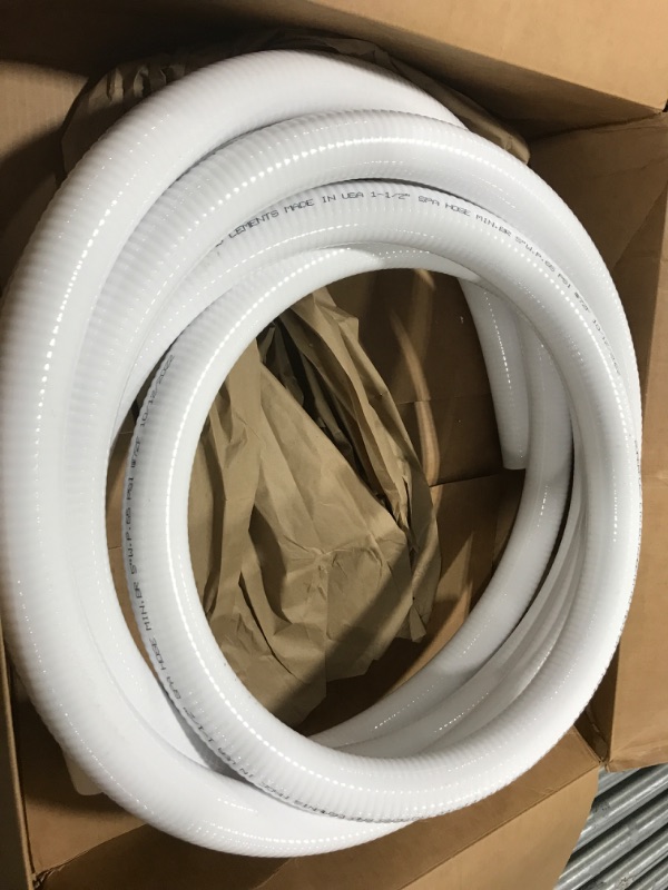 Photo 2 of 1.5 Inch Diameter x 25 Feet Length Flexible PVC Hose | Flexible Pipe White Schedule 40 PVC | Perfect for Plumbing Filtration Systems
