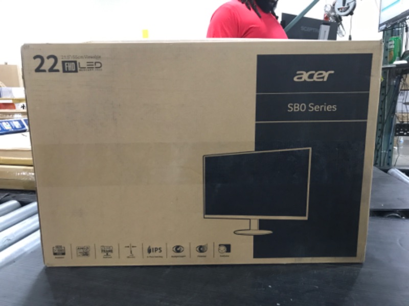 Photo 2 of Acer 21.5 Inch Full HD (1920 x 1080) IPS Ultra-Thin Zero Frame Computer Monitor (HDMI & VGA Port), SB220Q bi