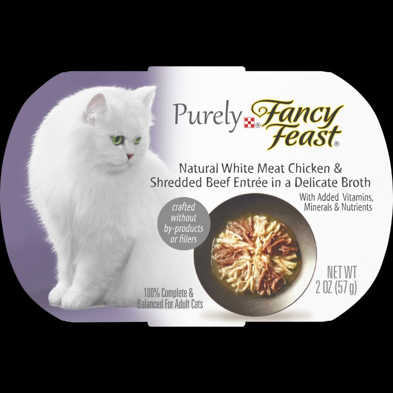 Photo 1 of Fancy Feast Purely Naturals Chicken & Beef Adult Wet Cat Food Trays, 2 Oz., Case of 10, 10 X 2 OZ
BEST BY DEC 2023