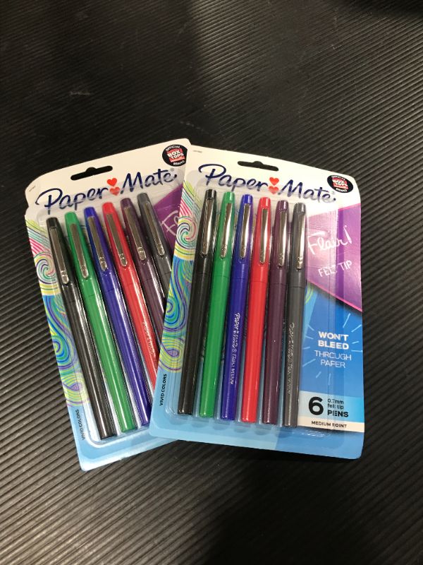 Photo 2 of Paper Mate Flair 6pk Felt Pens 0.7mm Medium Tip Multicolored - 2pk