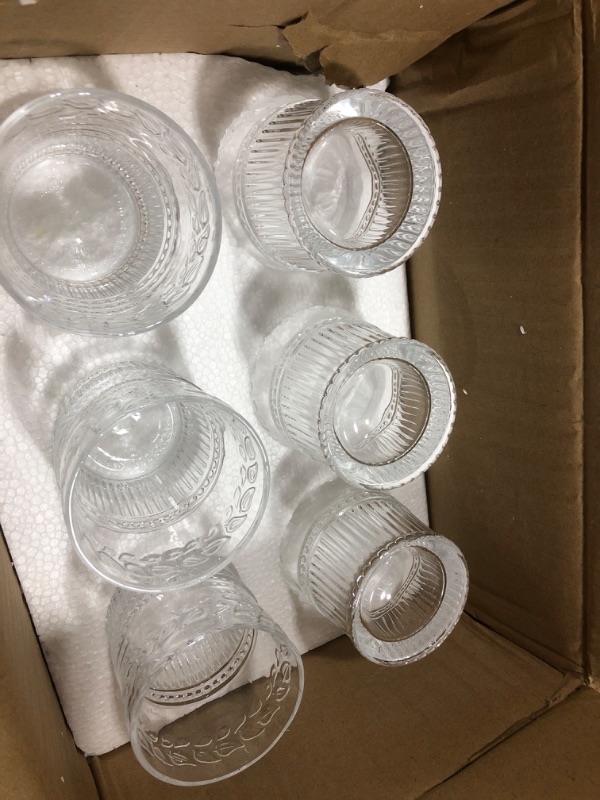 Photo 1 of Kingrol 6 Pack Romantic Water Glasses, Premium Drinking Glasses Tumblers, Vintage Glassware Set for Juice, Beverages, Beer, Cocktail