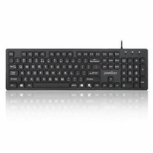 Photo 1 of Wired USB Keyboard with Standard US Layout and Chiclet Big Print Keys Black