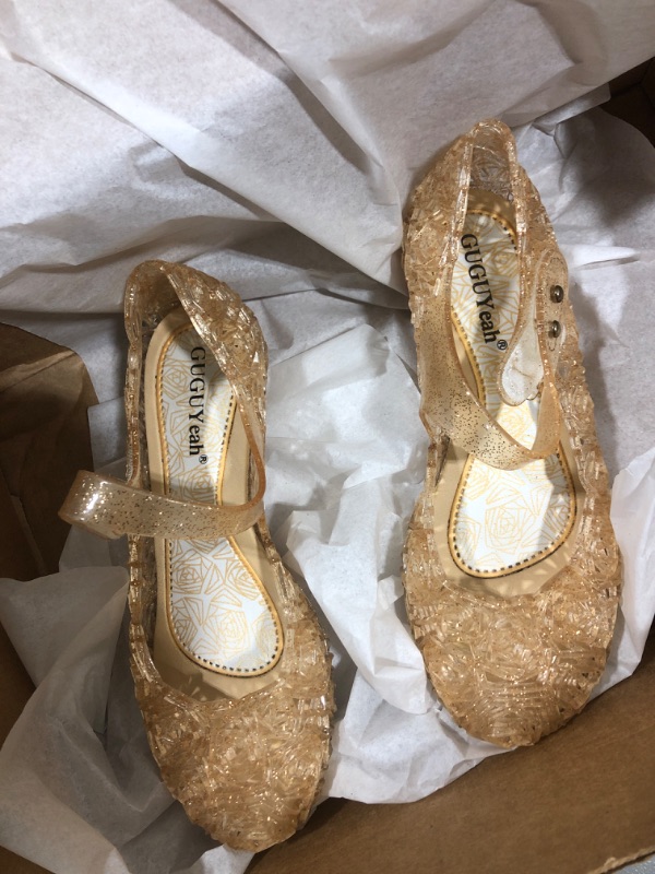 Photo 1 of GUGUYeah Princess Costumes Jelly Flats Shoes, Cosplay Birthday Party Dress Up Sandals for Little Girls, Toddler or Kids 33