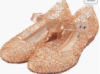 Photo 1 of GUGUYeah Princess Costumes Jelly Flats Shoes, Cosplay Birthday Party Dress Up Sandals for Little Girls, Toddler or Kids 33