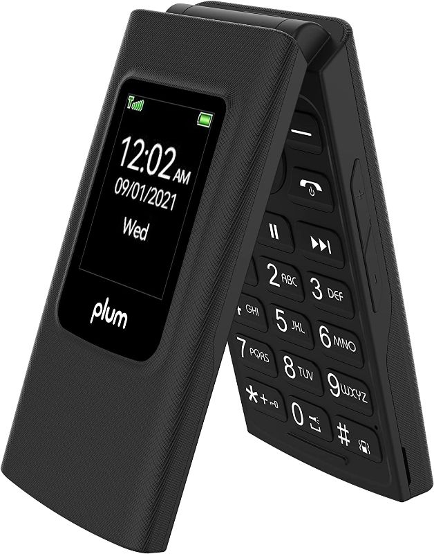 Photo 1 of Plum Flipper 4G Volte Unlocked Flip Phone ATT TMobile 2022 Model - Black
