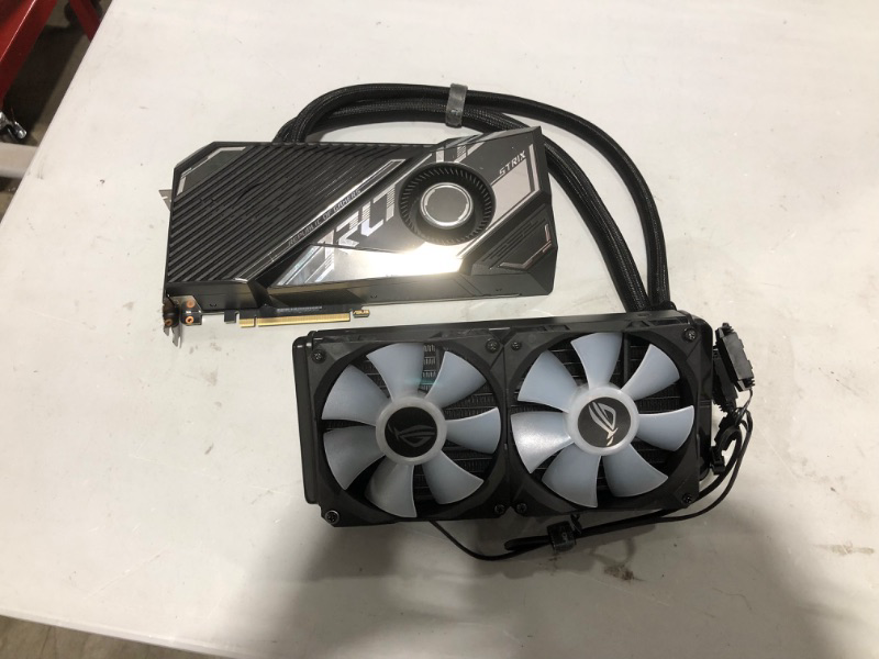 Photo 2 of ASUS ROG Strix LC NVIDIA GeForce RTX 3090 Ti OC Edition Gaming Graphics Card (PCIe 4.0, 24GB GDDR6X, HDMI 2.1, DisplayPort 1.4a, Full-Coverage Cold Plate,...
