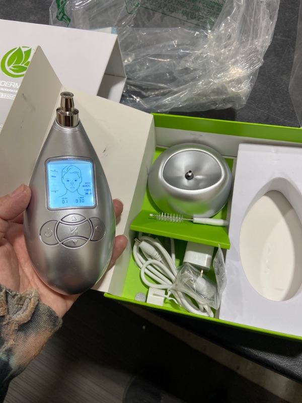 Photo 1 of Microderm GLO Diamond Microdermabrasion Machine and Suction Tool - Clinical Micro Dermabrasion Kit for Tone Firm Skin, Advanced Home Facial Treatment System & Exfoliator For Bright Clear Skin Silver