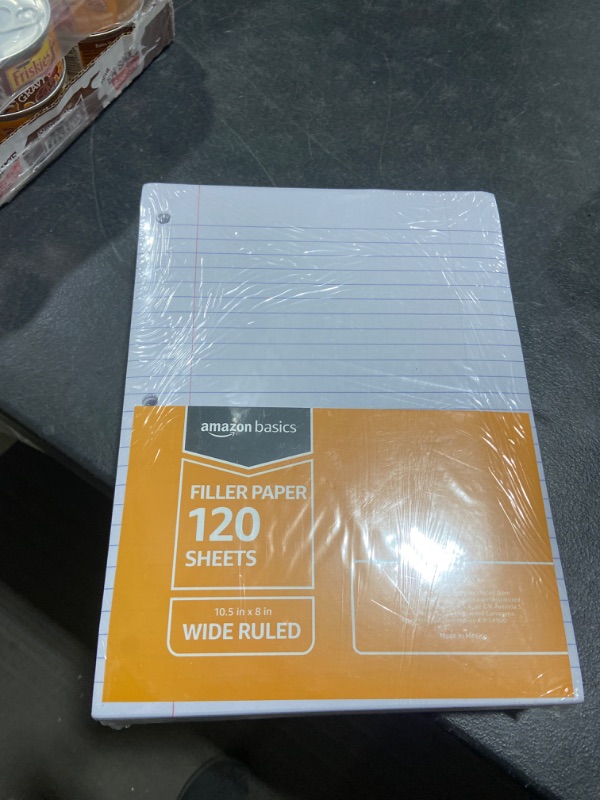 Photo 2 of Amazon Basics Wide Ruled Loose Leaf Filler Paper, 120 Sheets, 10.5 X 8 Inch, 6-Pack
