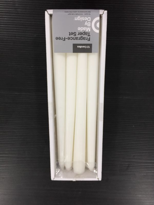 Photo 2 of 10" 12pk Unscented Taper Candle Set - Made By Design™