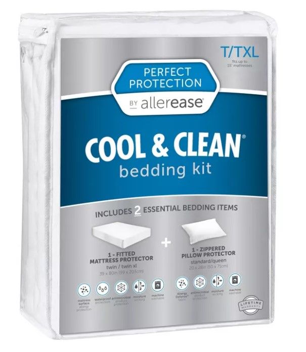 Photo 1 of 2pc Perfect Protection Cool & Clean Bedding Kit - Allerease