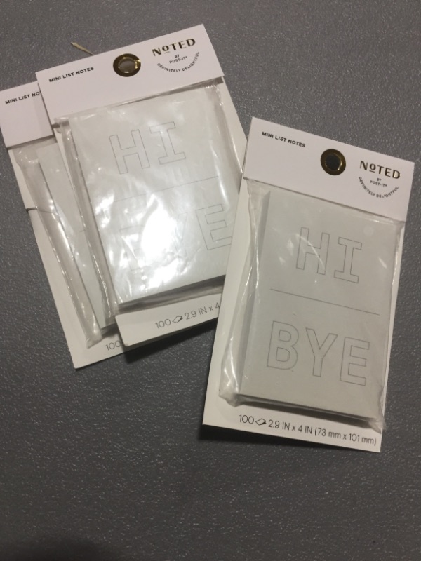 Photo 1 of 3 PACK OF Post-it Mini Plan Hi/Bye Notes 2.9"x4" Gray
