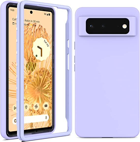 Photo 1 of for Google Pixel 6 Slim Phone Case: Durable Rugged Silicone Cover - Drop Full Protection Shockproof - Aesthetic Matte TPU Cases - Cute Girly Protective Phonecase purple pack of 7 