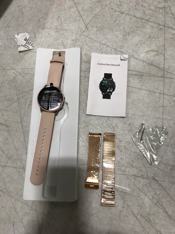 Photo 1 of Smart Watches for Women, 2022 All-New SmartWatch for Android Phones and iPhone with Stainless Steel Band, 3ATM Waterproof Fitness Tracker with Sleep, Heart Rate, Blood Oxygen Monitor, Rose Gold **unable to test no charger**