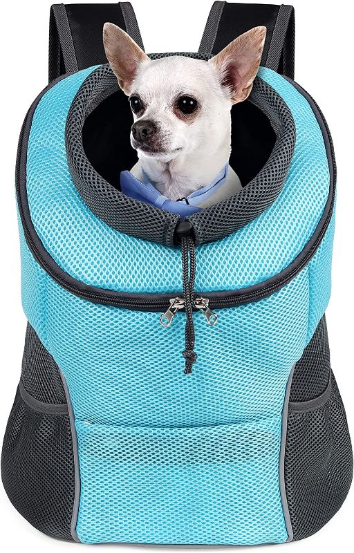 Photo 1 of WOYYHO Pet Dog Carrier Backpack Puppy Dog Travel Carrier Front Pack Breathable Head-Out Backpack Carrier for Small Dogs Cats Rabbits size M
dog hair