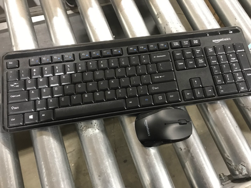 Photo 1 of AmazonBasics wireless keyboard and mouse- black