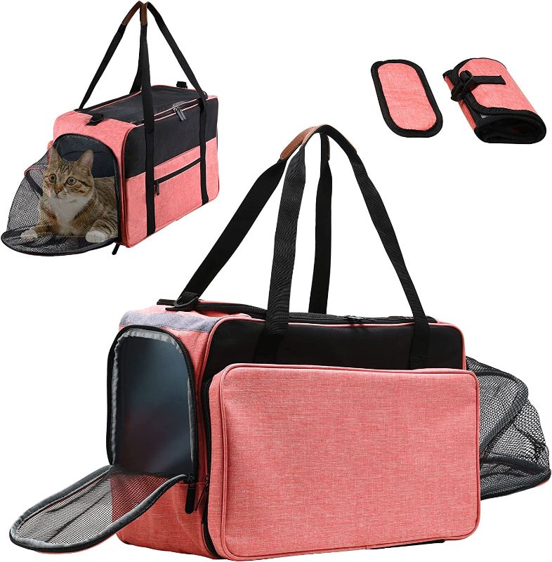 Photo 1 of  Pet Carrier Airline Approved Dog Carriers for Small Dogs Soft-Sided Cat Carrier Collapsible Cat Travel Carrier Puppy Carrier Pink
