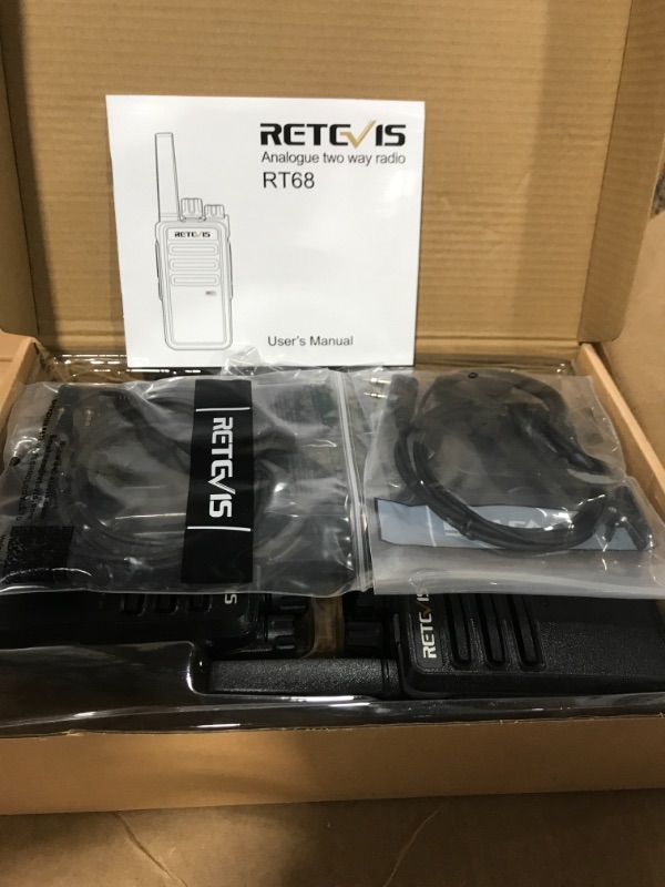 Photo 3 of Retevis RT68 Walkie Talkies for Adults, 2 Way Radios Long Range, Hands Free, 1200mAh Battery, Portable Walkie Talkie Rechargeable with USB Charging Base
