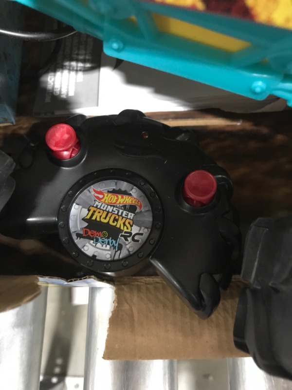 Photo 3 of ?Hot Wheels RC Monster Trucks 1:15 Scale HW Demo Derby, 1 Remote-Control Toy Truck with Terrain Action Tires, Toy for Kids 4 Years Old & Older HW DEMO DERBY RC