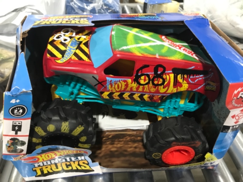 Photo 2 of ?Hot Wheels RC Monster Trucks 1:15 Scale HW Demo Derby, 1 Remote-Control Toy Truck with Terrain Action Tires, Toy for Kids 4 Years Old & Older HW DEMO DERBY RC