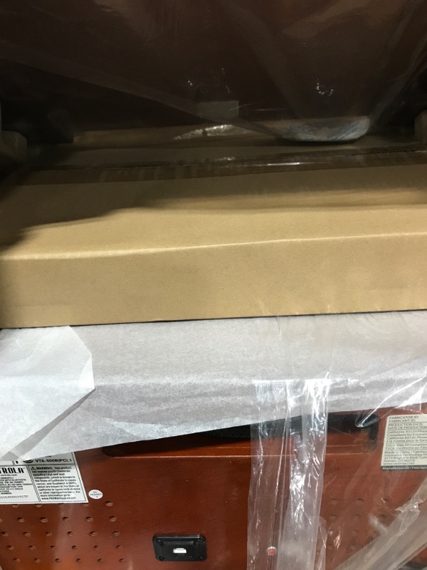 Photo 1 of Victrola 8-in-1 Bluetooth Record Player & Multimedia Center, Built-in Stereo Speakers - Turntable, Wireless Music Streaming with Stand, Real Wood | Mahogany Mahogany Entertainment Center + Wooden Stand