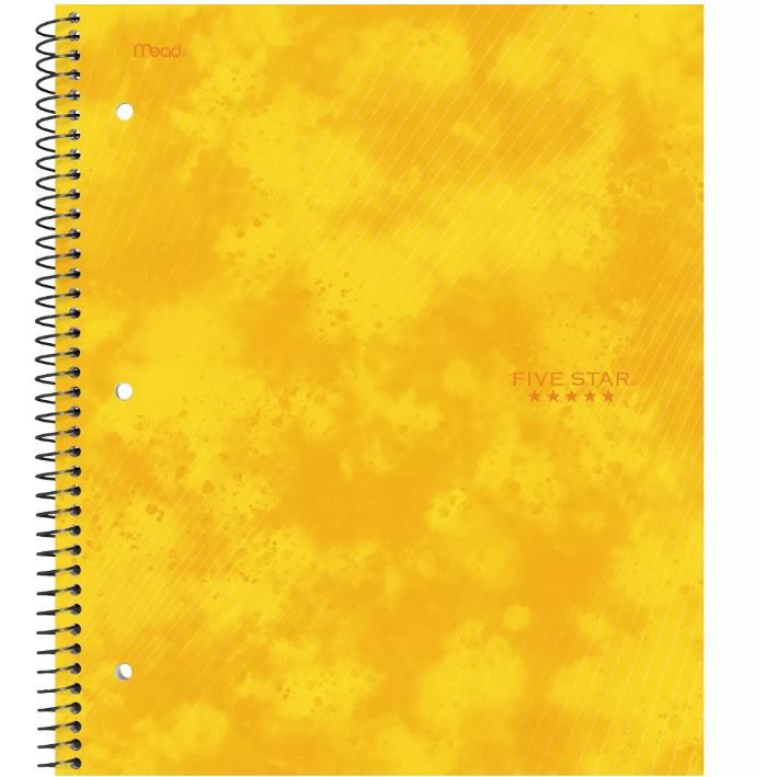 Photo 1 of 12 pack of Five Star 1 Subject College Ruled Spiral Notebook Yellow

