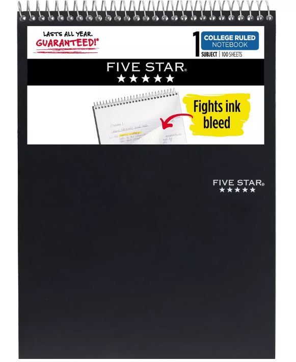 Photo 1 of 12 pack of Five Star 8.5"x11" 1 Subject Graph Ruled Spiral Notebook Blue

