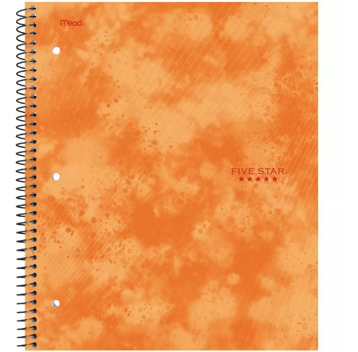 Photo 1 of 12 pack of Five Star 1 Subject College Ruled Spiral Notebook Orange

