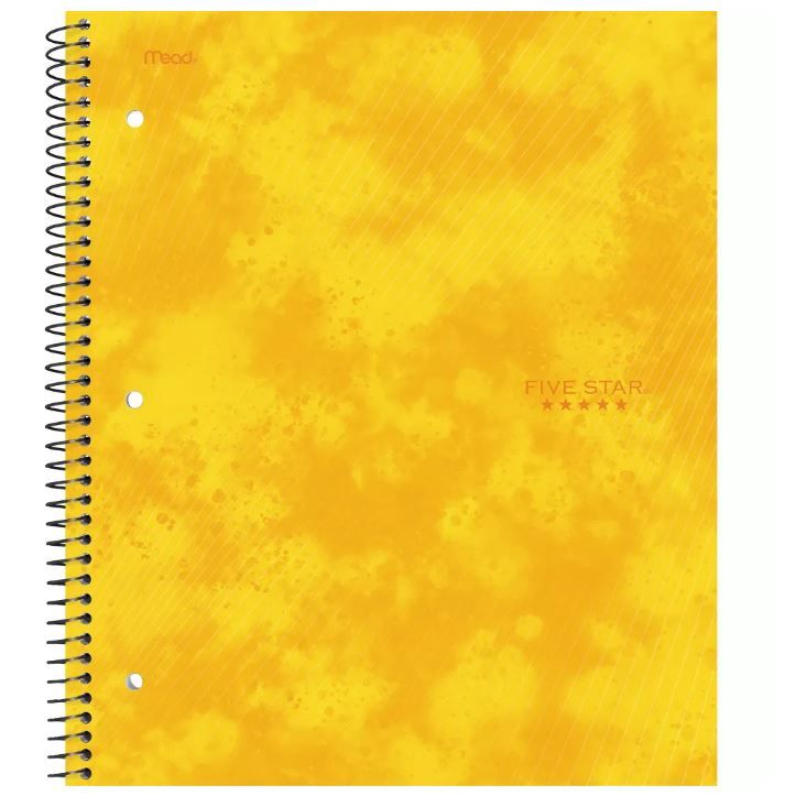 Photo 1 of 12 pack of Five Star 1 Subject College Ruled Spiral Notebook Yellow

