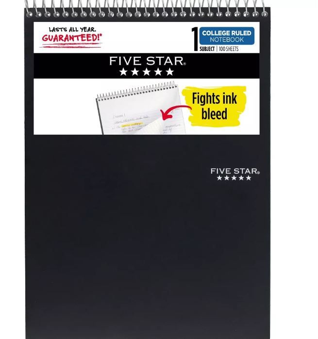 Photo 1 of 12 pack of Five Star 8.5"x11" 1 Subject Graph Ruled Spiral Notebook 


