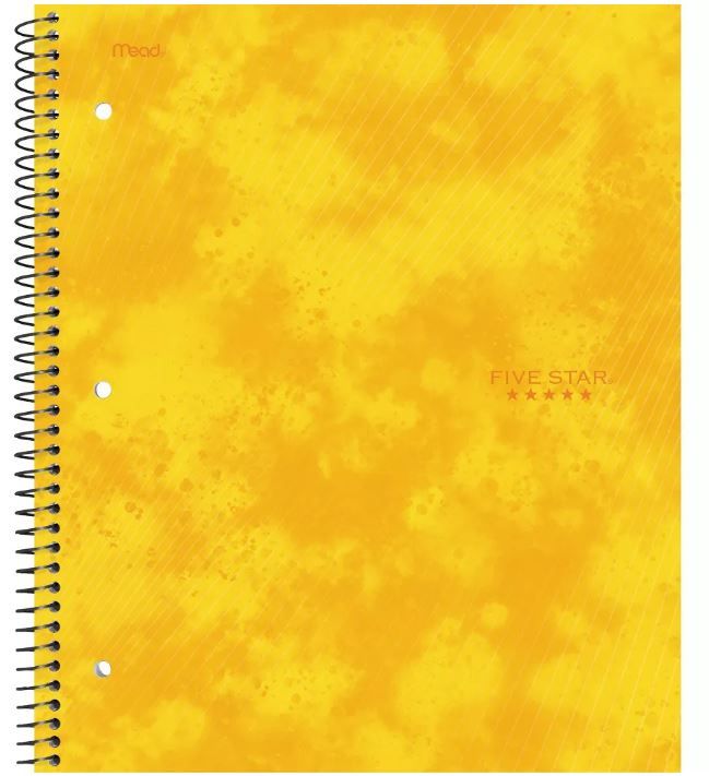 Photo 1 of 12 pack of Five Star 1 Subject College Ruled Spiral Notebook Yellow

