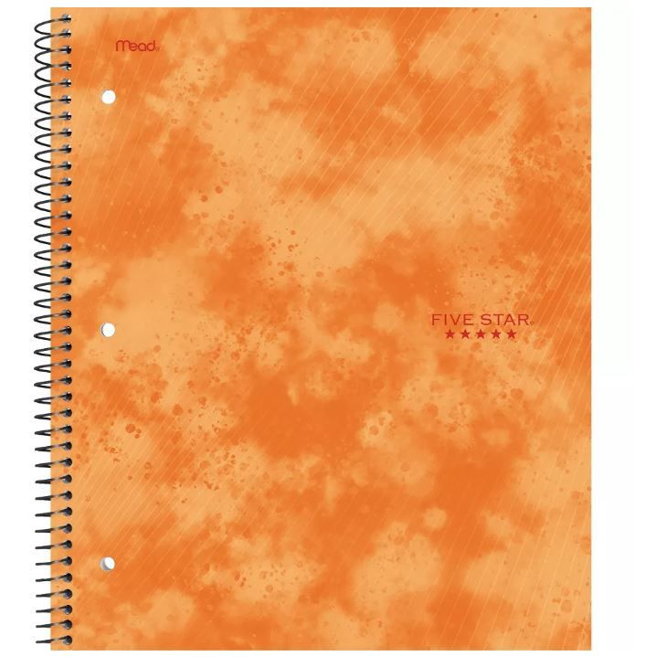 Photo 1 of 12 pack of Five Star 1 Subject College Ruled Spiral Notebook Orange

