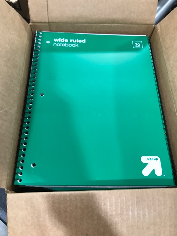 Photo 2 of 22 pack of Wide Ruled Green 1 Subject Flexible Plastic Cover Spiral Notebook - up & up™

