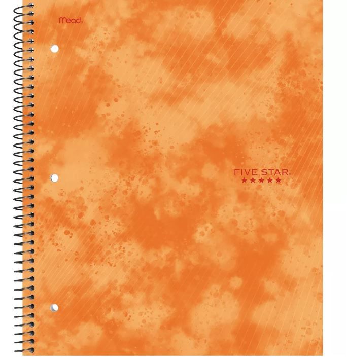 Photo 1 of 12 pack of Five Star 1 Subject College Ruled Spiral Notebook Orange

