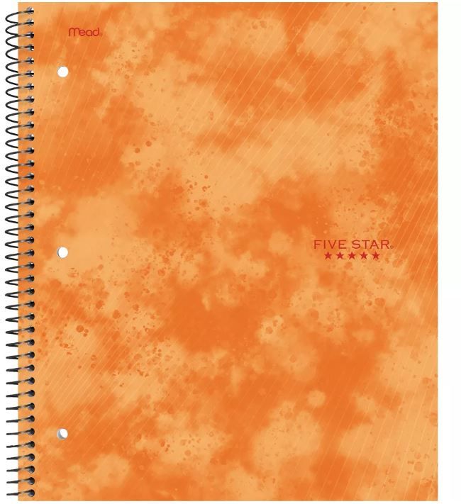 Photo 1 of 12 pack of Five Star 1 Subject College Ruled Spiral Notebook Orange

