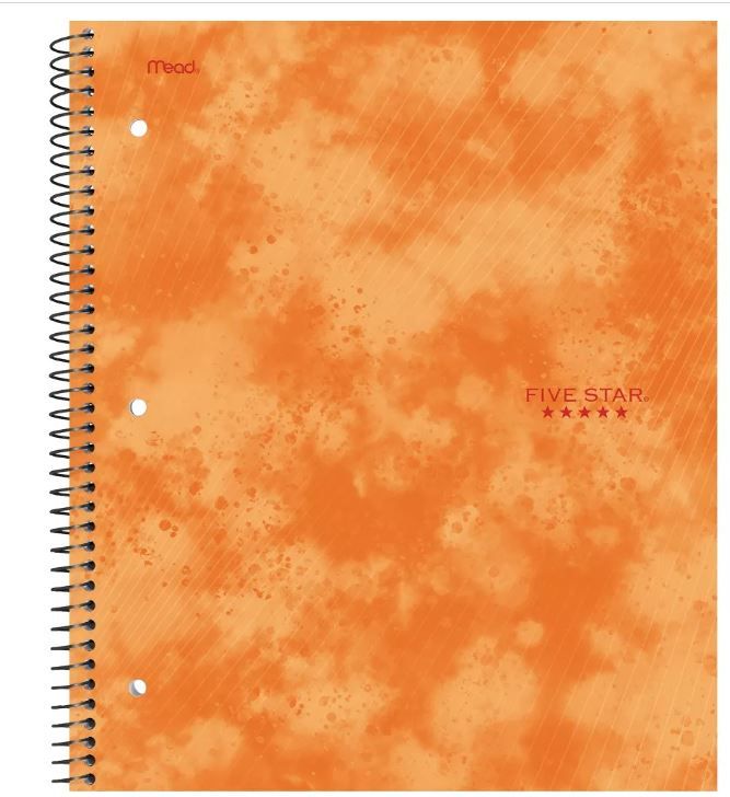 Photo 1 of 12 pack Five Star 1 Subject College Ruled Spiral Notebook Orange

