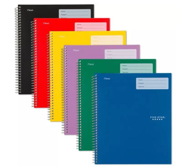 Photo 1 of 12 pack of Five Star 1 Subject College Ruled Interactive Spiral Notebook (Colors May Vary)


