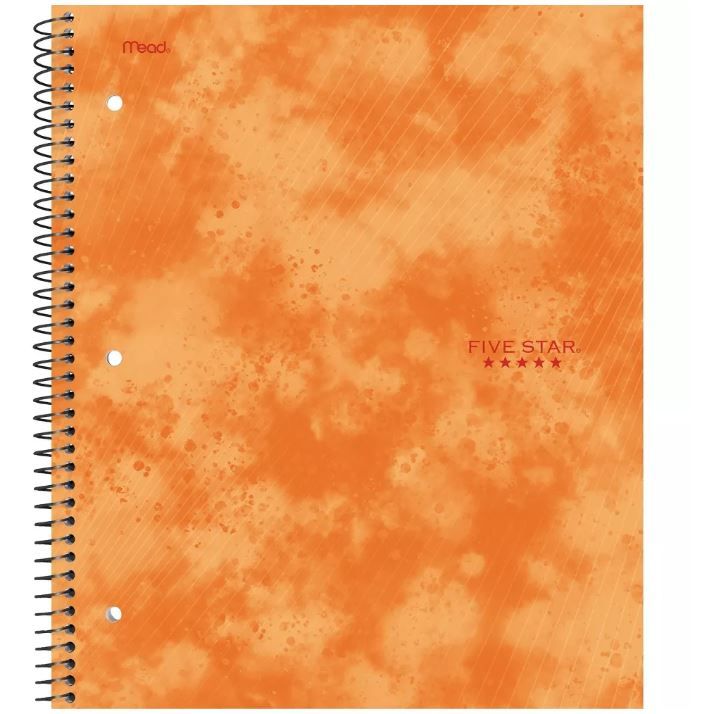 Photo 1 of 12 pack of Five Star 1 Subject College Ruled Spiral Notebook Orange


